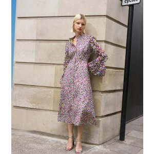 Alezzia Ely Jacquard Mix Midi Dress