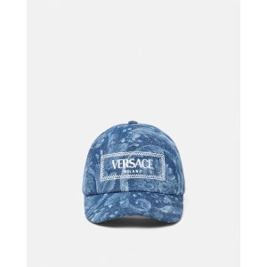 Versace Barocco Denim Logo Baseball Cap