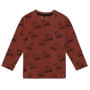 Long Sleeve Jersey Printed Top With Dogs
