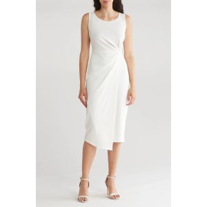 Asymmetrical Hem Twist Detail Dress