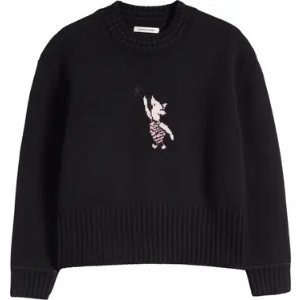 x Disney Piglet Intarsia Merino Wool Sweater
