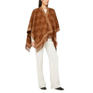Max Mara Frine logo wool cape