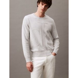 Calvin Klein Smooth Cotton Monogram Logo Sweater