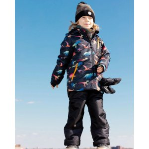 Two Piece Snowsuit Black With Gradient Dino Print