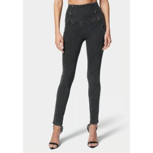 Bebe High Waisted Button Detail Skinny Jeans