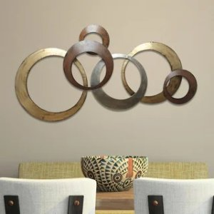 Stratton Home Decor Interlocking Circles Metal Wall Decor