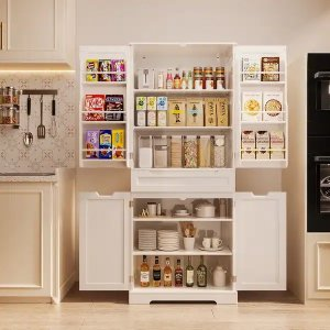 Gizoon Kitchen Pantry Storage Cabinet with Doors and Shelves