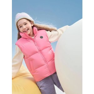 Balabala Tween Girl Letter Patched Zip Up Sleeveless Down Coat | SHEIN USA