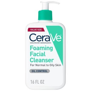 CeraVe Fragrance-Free Face Cleanser, Foaming Face Wash with Hyaluronic Acid16.0fl oz