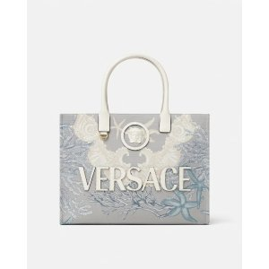 Versace La Medusa Barocco Sea Canvas Tote Bag