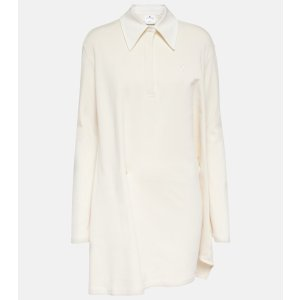 Courreges Asymmetric cotton-blend pique minidress