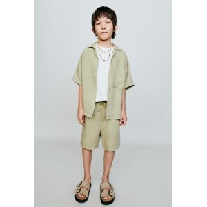 Zara WASHED EFFECT LINEN BLEND SHORTS