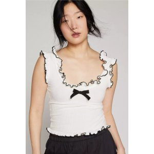 Kimchi Blue Darya Bow Ruffle Tank Top