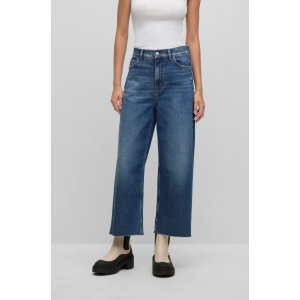 BOSS High-waisted jeans in blue stretch denim