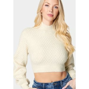 Bebe Open Back Mock Neck Sweater