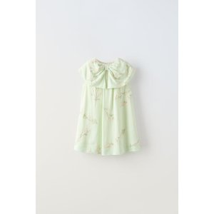 Zara EMBROIDERED DRESS WITH BOWS