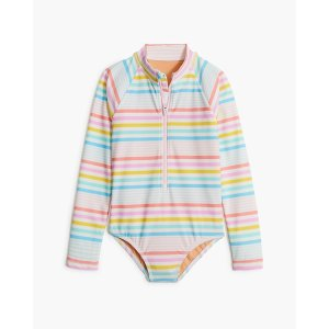 J.Crew Girls' striped rash guard swimsuit