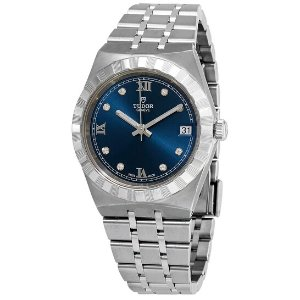 Tudor Royal Diamond Blue Sunray Dial Ladies Watch