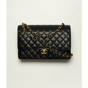 Chanel Maxi Classic Handbag Grained Calfskin & Gold-Tone Metal Black