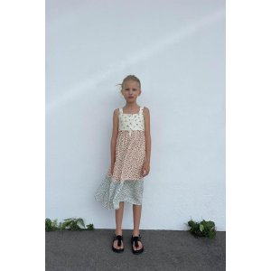 Zara CONTRASTING FLORAL DRESS