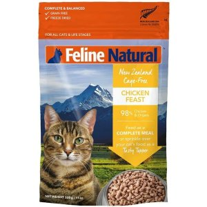 Feline Natural Chicken Grain-Free Freeze-Dried Cat Food, 11-oz bag