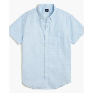 J.Crew Printed short-sleeve linen-blend shirt