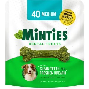 Medium Mint-Flavored Dental Dog Treats, 25-50 lbs