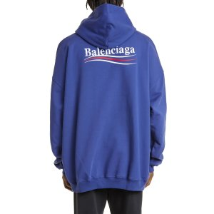 Balenciaga Men's' Campaign Embroidered Logo Oversize Cotton Hoodie