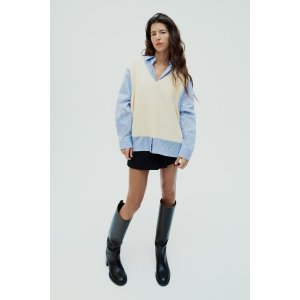 Zara MIXED SWEATER SHIRT
