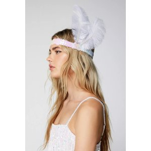 Sequin Feather Flapper Headband