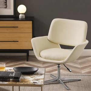 Faux Leather Swivel Armchair