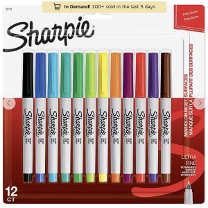 Sharpie Sharpie Ultra Fine Tip Permanent Markers 12-Pack