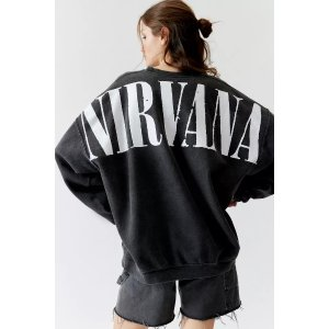Nirvana Helix Smile Oversized Loose Crew Neck Sweatshirt