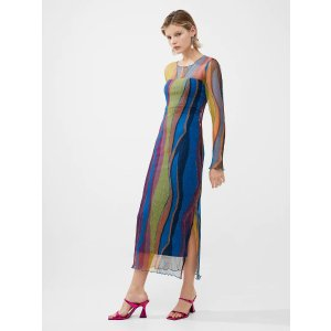 Saskia Eydie Ruched Midi Dress Blue Jewel | French Connection US
