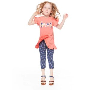 Organic Cotton Printed Capri Navy Multicolor Lemons