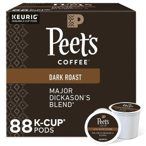 Peet's Coffee Major Dickason's Blend Coffee Keurig® K-Cup® Pods, Dark Roast, 88/Carton (65470)
