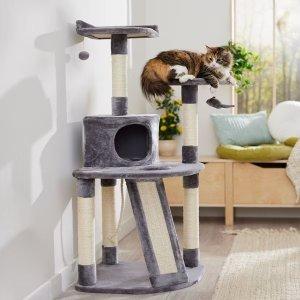 FRISCO 48-in Faux Fur Cat Tree & Condo