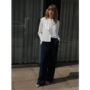 Crepe Light Asymmetrical Frill Shirt Winter White | French Connection US