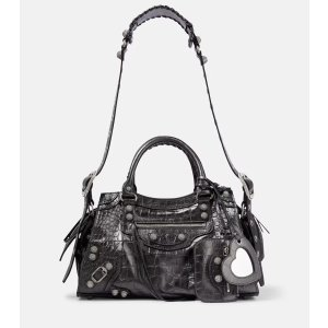 Balenciaga Neo Cagole croc-effect leather shoulder tote