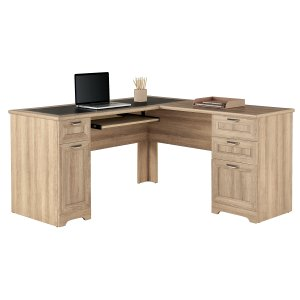 realspace ® Magellan 59"W L-Shape Corner Desk, Blonde Ash