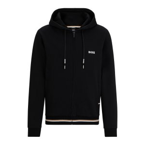 BOSS zip-up hoodie with stripes and logos