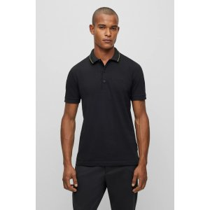 BOSS Cotton-pique slim-fit polo shirt with logo details