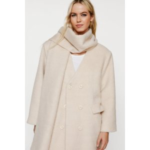 Nasty Gal Premium Wool Blend Scarf Coat