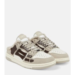 AMIRI Skel Top shearling-trimmed leather sneakers