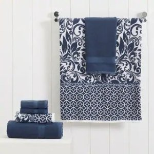 Modern Threads Trefoil Filigree 6 Piece Yarn Dyed Jacquard Towel Set