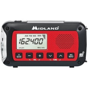 Midland - Emergency Crank Weather Alert Radio - Red/Black