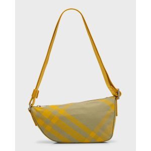 Burberry Men's Shield Check Nylon Crossbody Bag