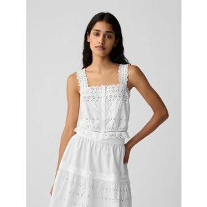 Gap × DOEN Cropped Eyelet Tank Top