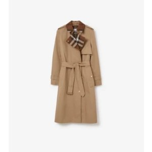 Burberry Long Check Collar Gabardine Trench CoatOriginal price $2,590.00 Sale price $1,290.00