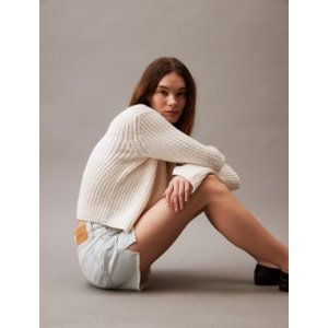 Calvin Klein High Rise Midi Denim Shorts